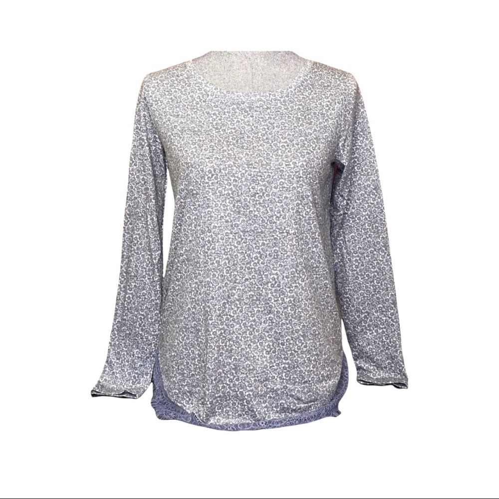 NWT LC Lauren Conrad blue lace bottom top size XS extra small, bow at back neck